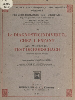 cover image of Le diagnostic individuel chez l'enfant au moyen du test de Rorschach